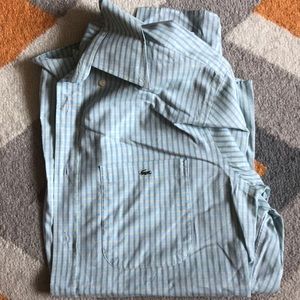 Lacoste Striped Long Sleeve Button Down Shirt